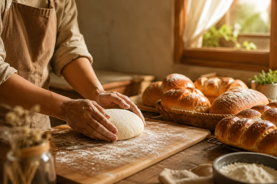 Roti rumahan, dibuat dengan hati